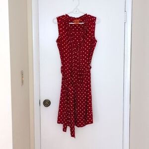 Tory Burch Graham Silk Dress Sangria Monde Polka Dot -  Size 4